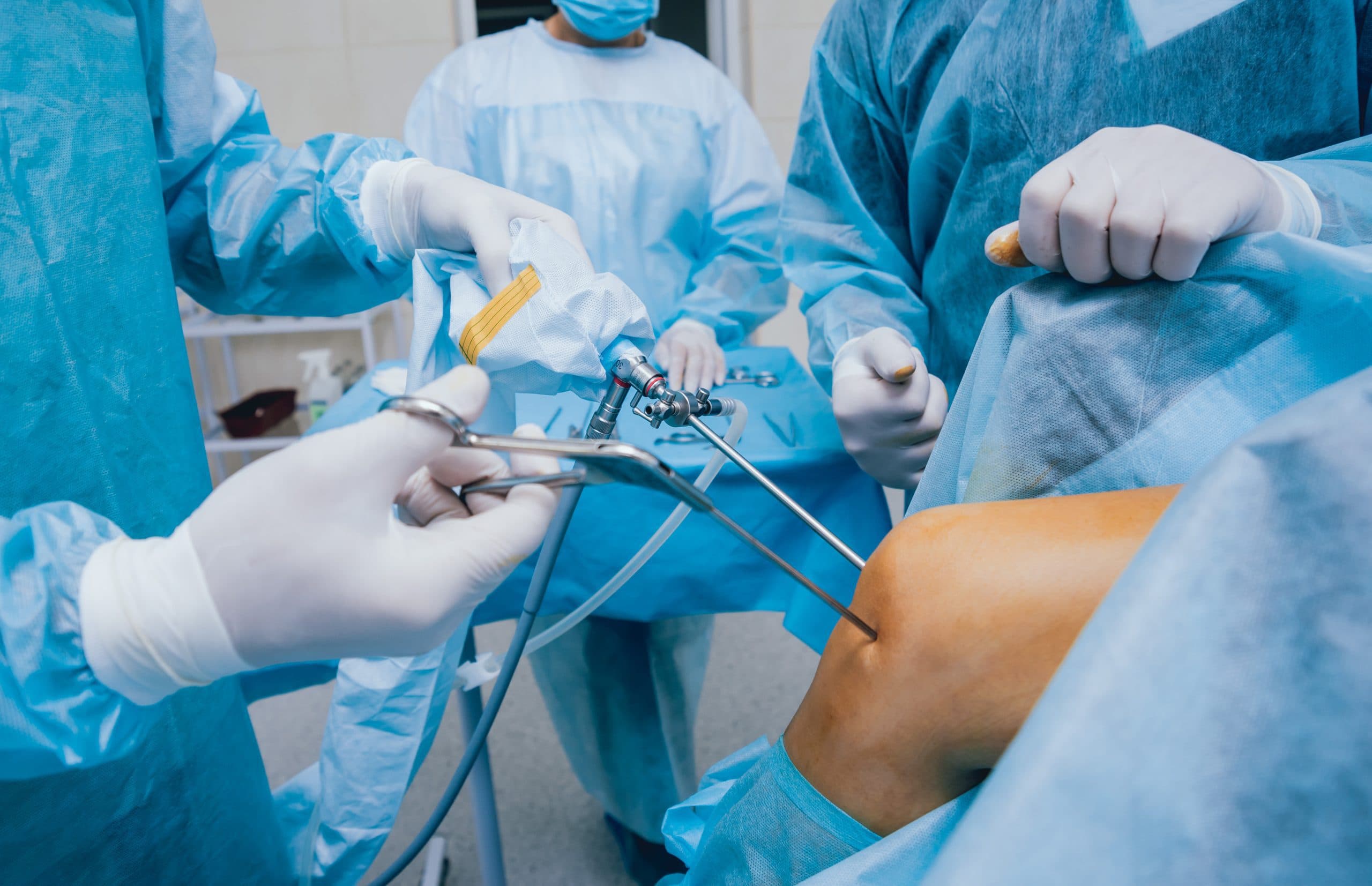 Advanced ankle surgery in operating theatre